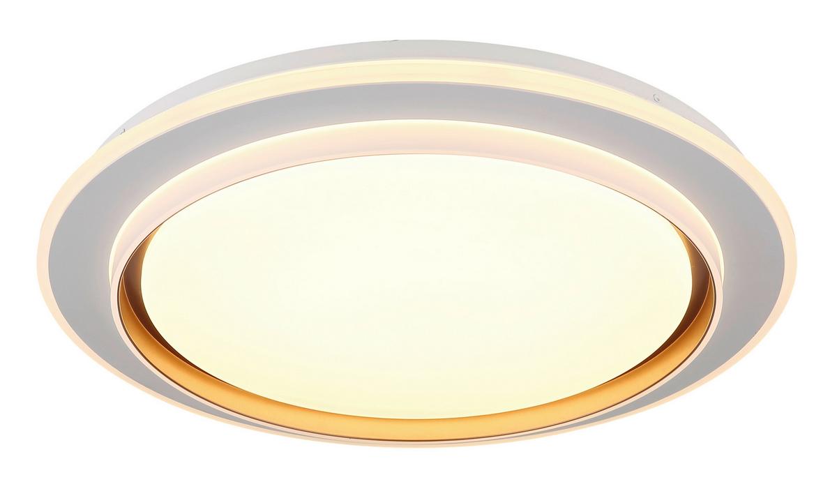 Led Stropna Svjetiljka Janice - bijela/opalna, Design, metal/plastika (49/7cm) - Globo