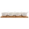 Set boluri pentru sos TAPAS - 4 - alb, Modern, ceramică/lemn (45/11.5/7.2cm) - Modern Living