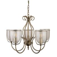 Függőlámpa 6355-5ab - sárgarézszínű, Design, üveg/fém (52/44cm)