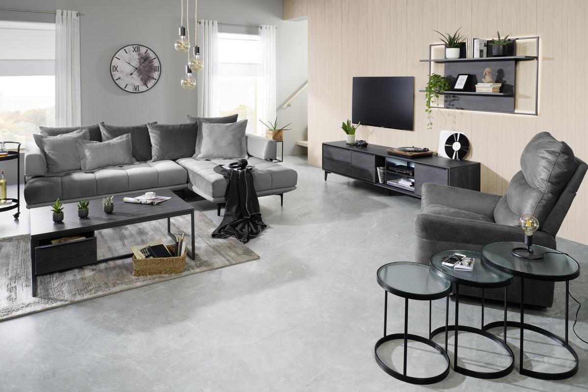 Wandpaneel in Anthrazit - Anthrazit, Modern, Holzwerkstoff (129/75/25cm) - Premium Living