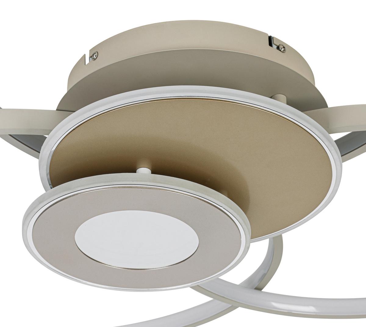 LED-Deckenleuchte Sehr Champagnerfarben max. 40 Watt - Sandfarben/Champagner, MODERN, Kunststoff/Metall (74/77/11cm) - Mömax