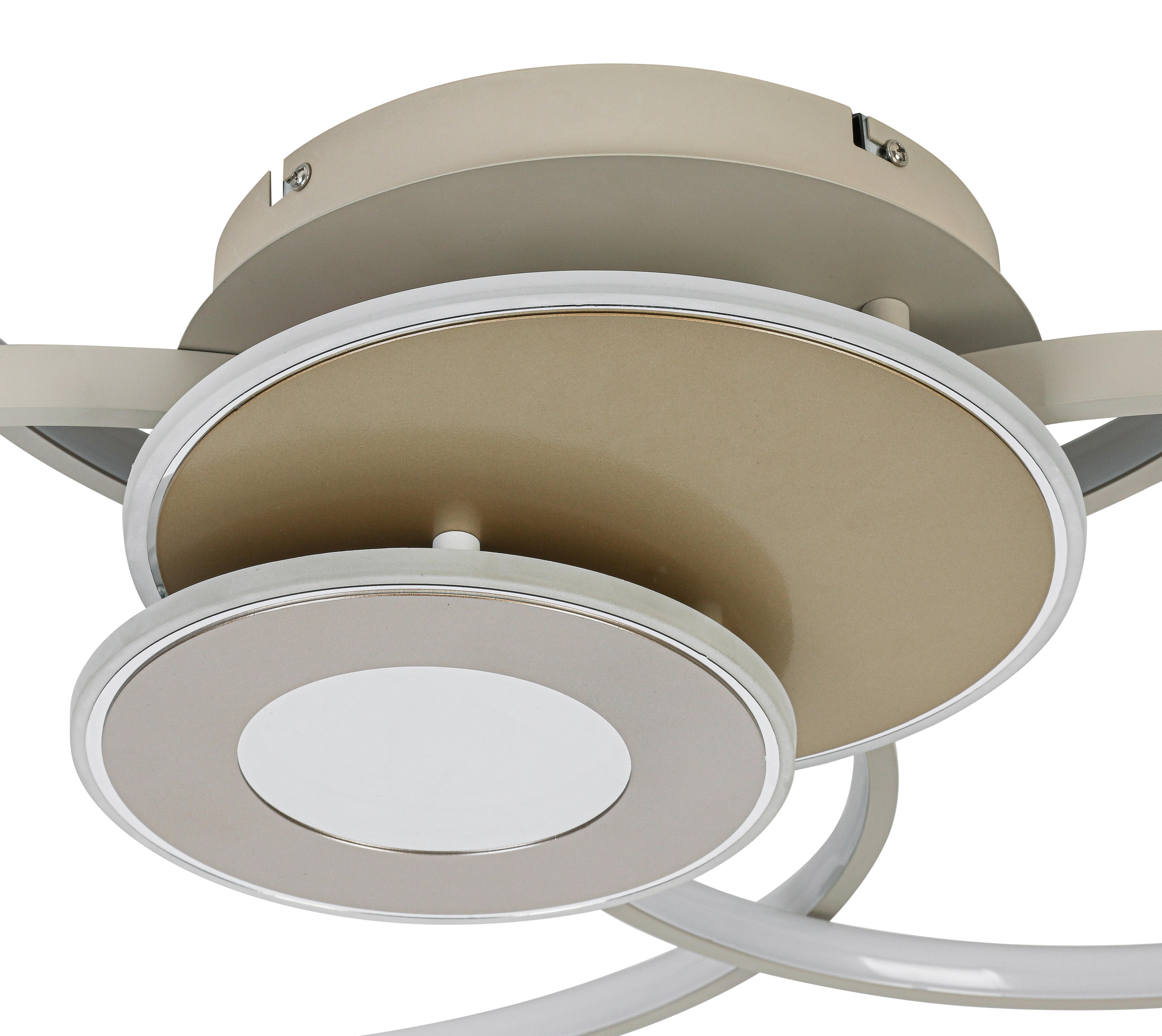 LED-TAKLAMPA SEHR - sandfärgad/champagne, Modern, metall/plast (74/77/11cm) - Mömax