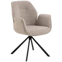 KRZESŁO Z PODŁOKIETNIKAMI AURA - beżowy/czarny, Design, metal/tkanina (60,5/90/62cm) - MID.YOU
