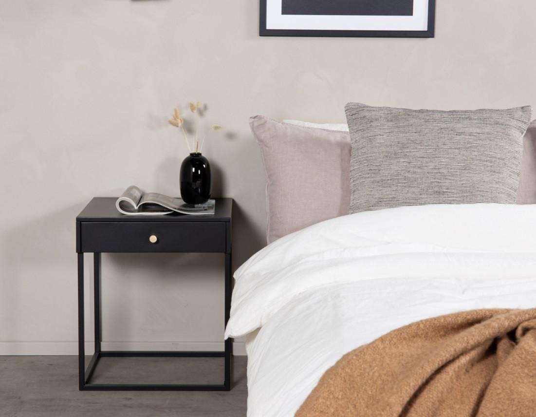 Nachtisch Bakal ca. 41x50x43 cm Schwarz - Goldfarben/Schwarz, Design, Metall (41/50/43cm) - Livetastic