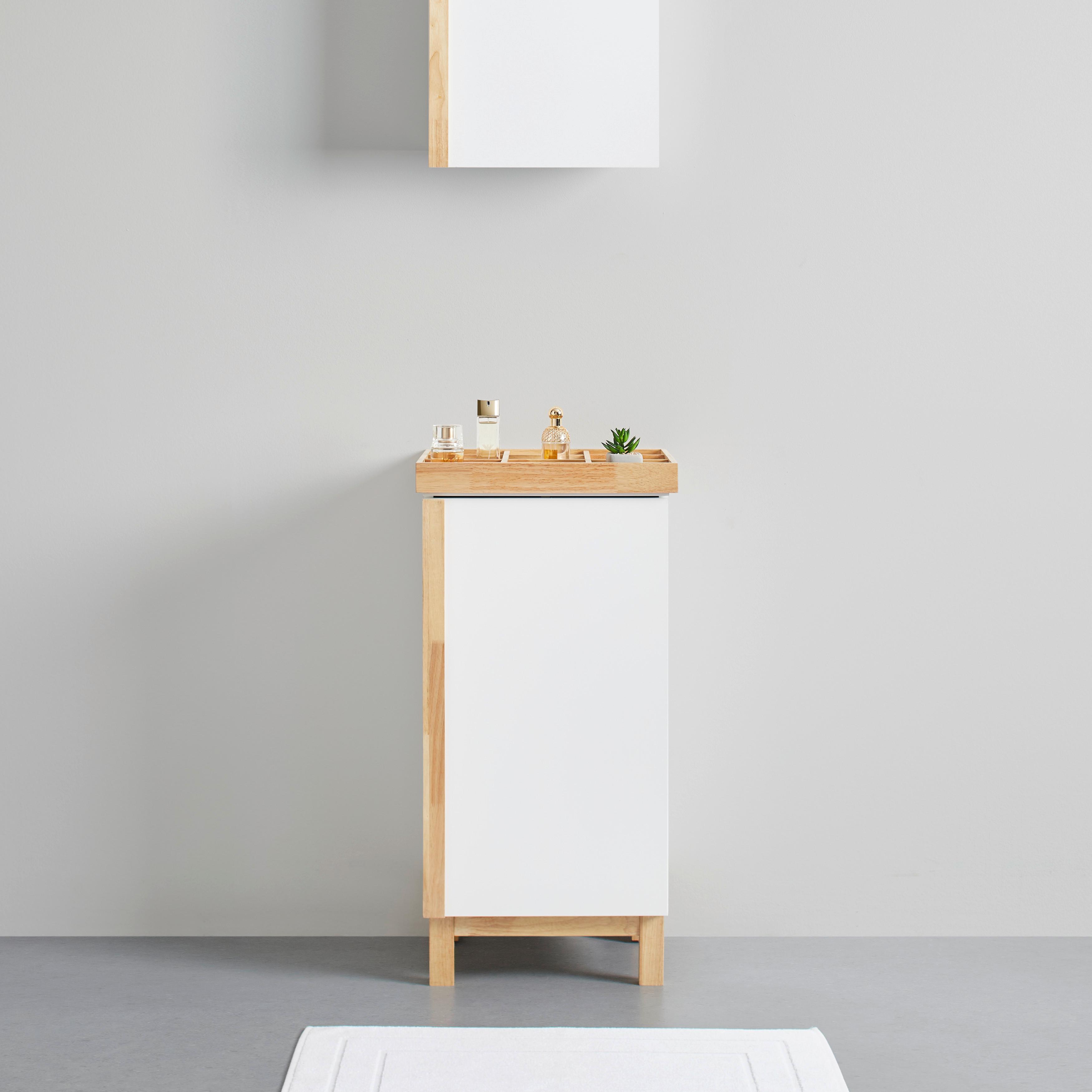 Unterschrank Rico Weiß/ Naturfarben ca. 42x85x35 cm - Naturfarben/Weiß, MODERN, Holz (42/85/35cm) - Bessagi Home