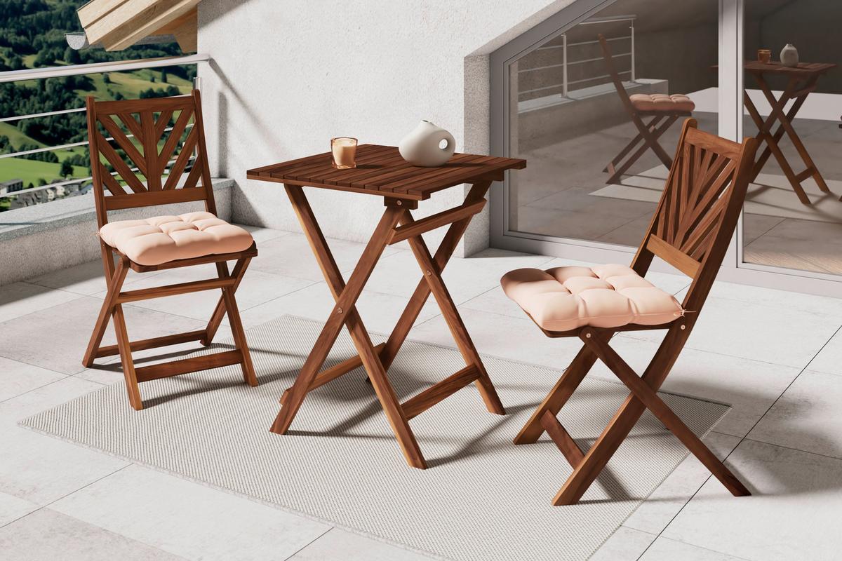 Set balcon Nuri - culoare lemn acacia, Natur, lemn - Mömax