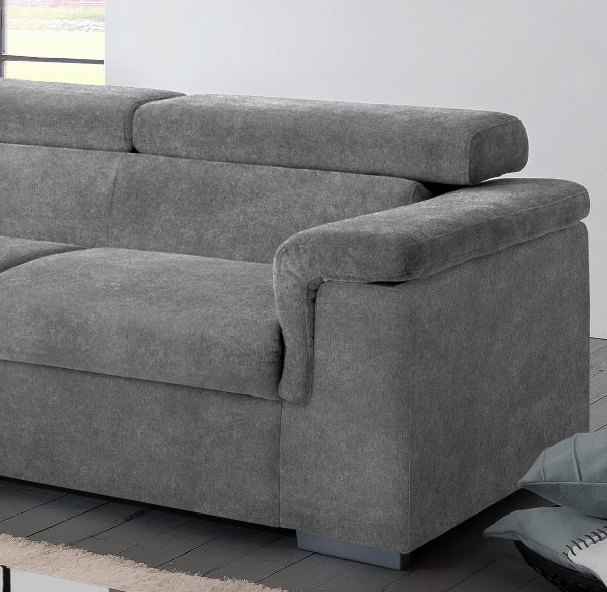 Wohnlandschaft "Milla" , Grau ca. 217x252 cm - Grau, Basics, Holz/Textil (217/252cm) - MID.YOU