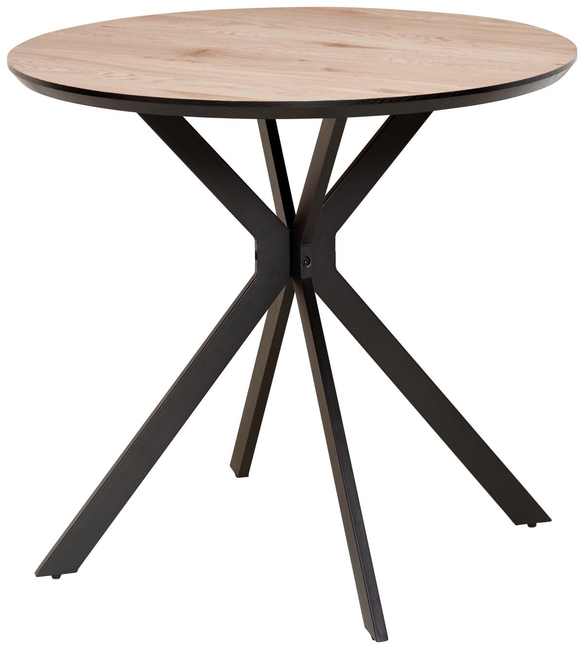Jedilna Miza Colorado, Ø 100cm - črna/naravne barve, Trendi, kovina/leseni material (100/76/100cm) - Livetastic