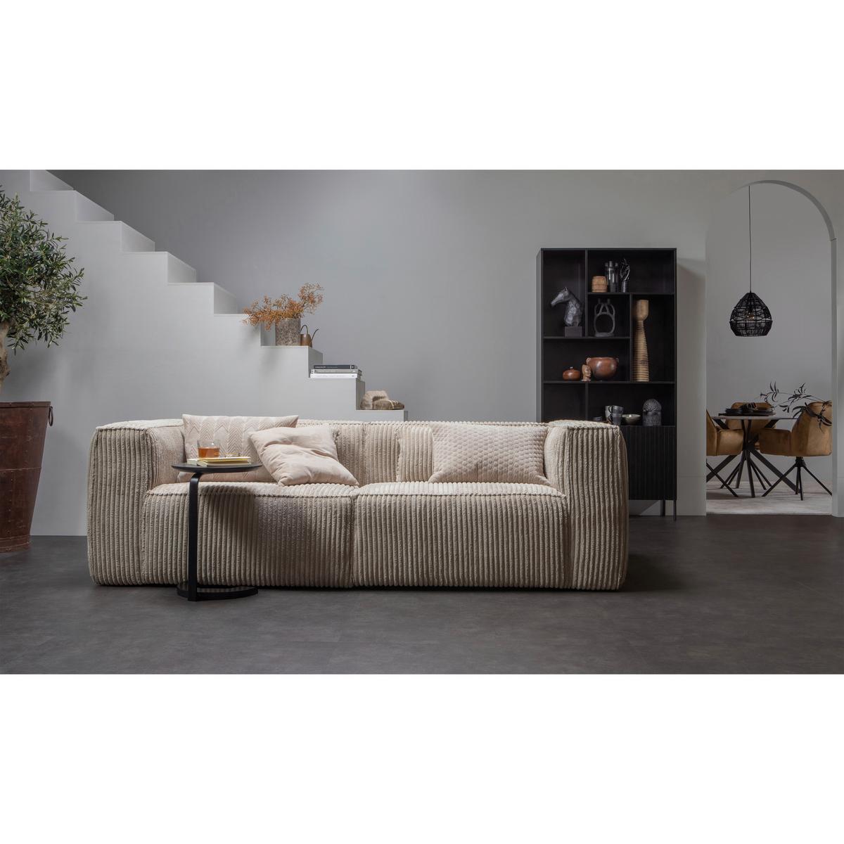 3,5-Sitzer Sofa Bean Sandfarben B: 242cm - Sandfarben, Design, Kunststoff/Textil (242/73/96cm) - Livetastic