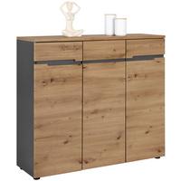 Kommode in Eiche/Graphit - Graphitfarben/Eiche Artisan, Modern (120/107/38cm) - Mömax