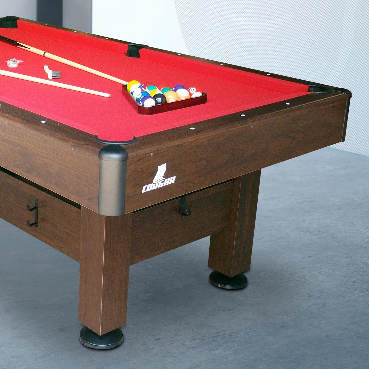 Billardtisch Saphir in Braun/Rot - Rot/Braun, Basics, Holz/Kunststoff (125/79/225cm) - Ambia Garden