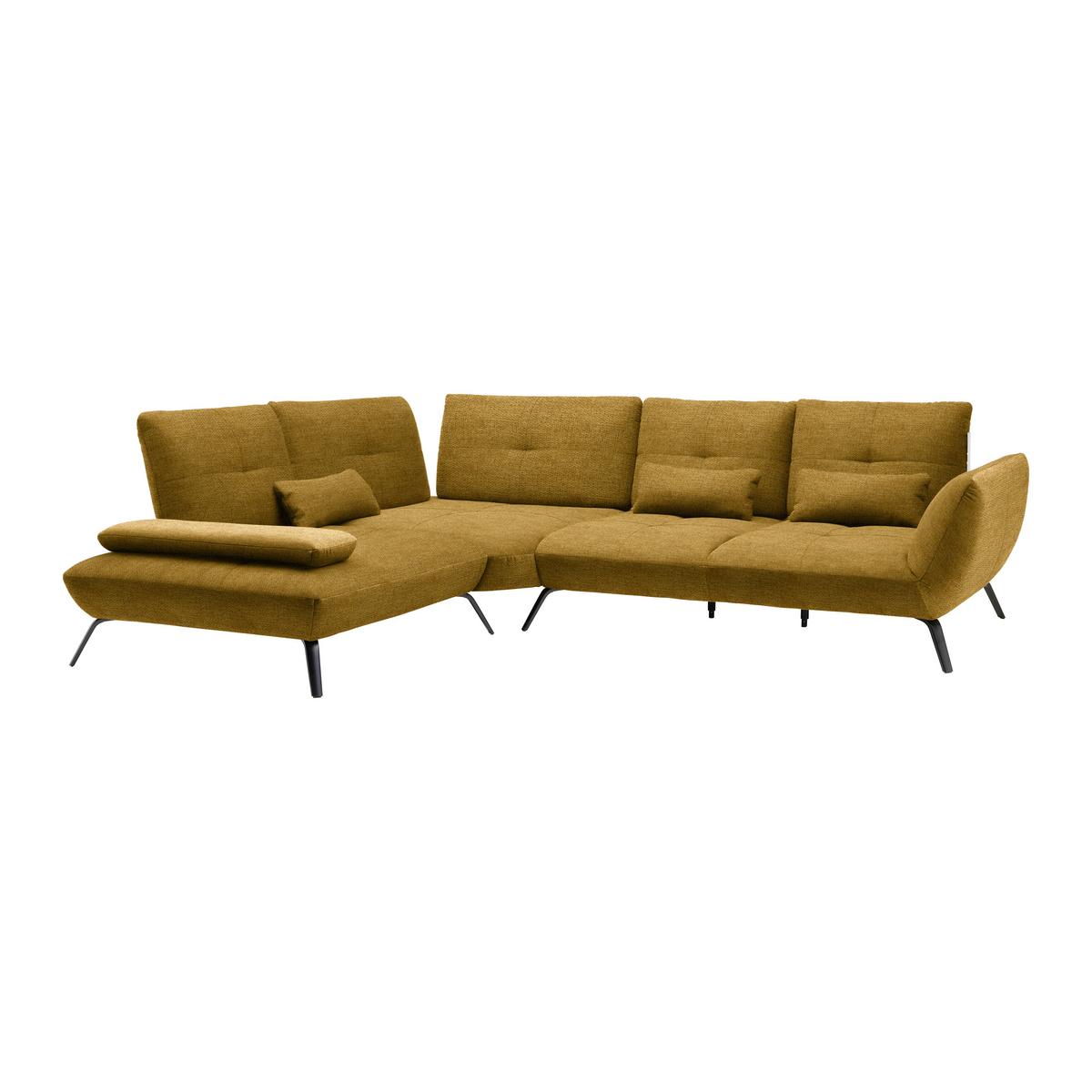Wohnlandschaft Trendy Senfgelb - Senfgelb/Schwarz, MODERN, Holzwerkstoff/Textil (250/93/310cm) - Premium Living