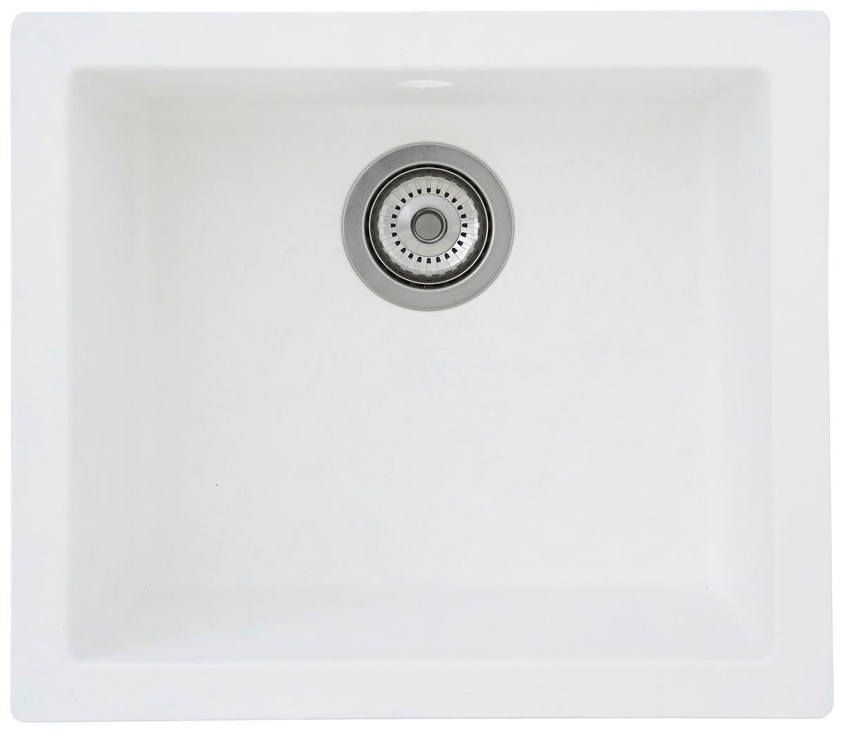 Einbauspüle Ohio ca. 50x19x44 cm Weiß - Weiß, Trend, Glas/Kunststoff (50/19/44cm) - Respekta