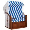 Strandkorb Ostsee Fehmarn Blau/Weiß - Blau/Weiß, Basics, Holz/Kunststoff (124/159/87cm) - Gardenson