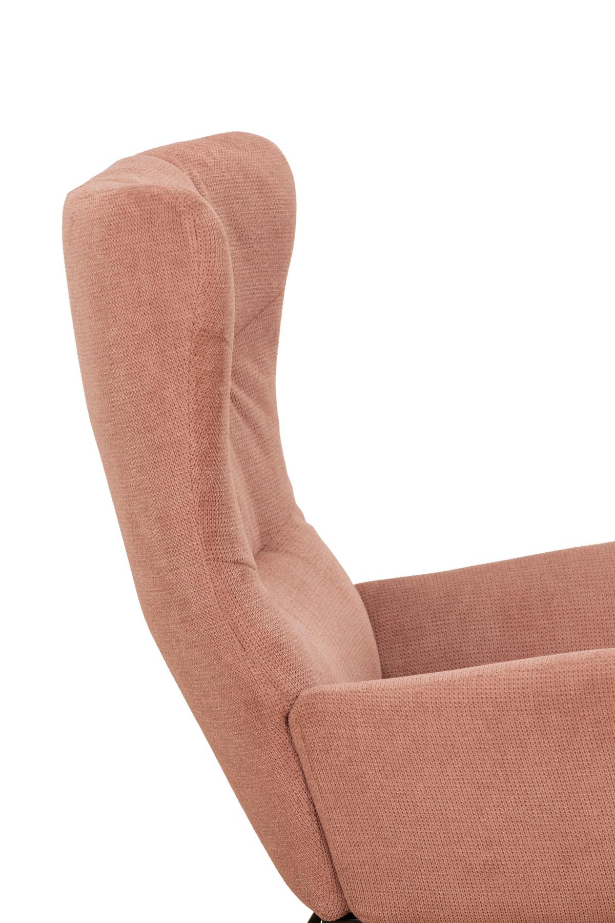 ZESTAW FOTELI RELAKSACYJNYCH LAURA - czarny/brudny róż, Design, metal/tkanina (84/73/100cm) - Livetastic