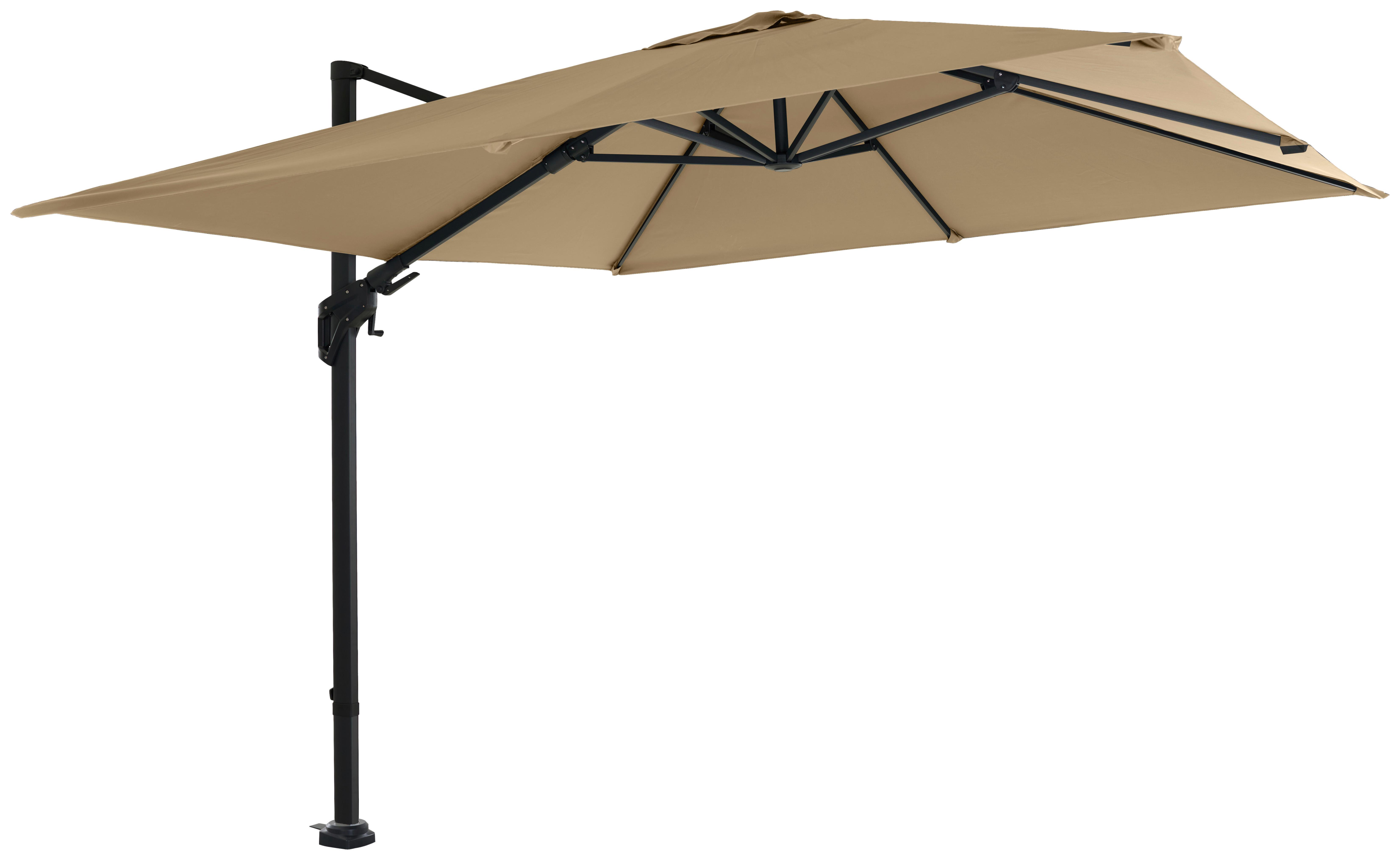 AMPELSCHIRM T50072 - Taupe/Anthrazit, MODERN, Textil/Metall (300/300cm) - Siena Garden