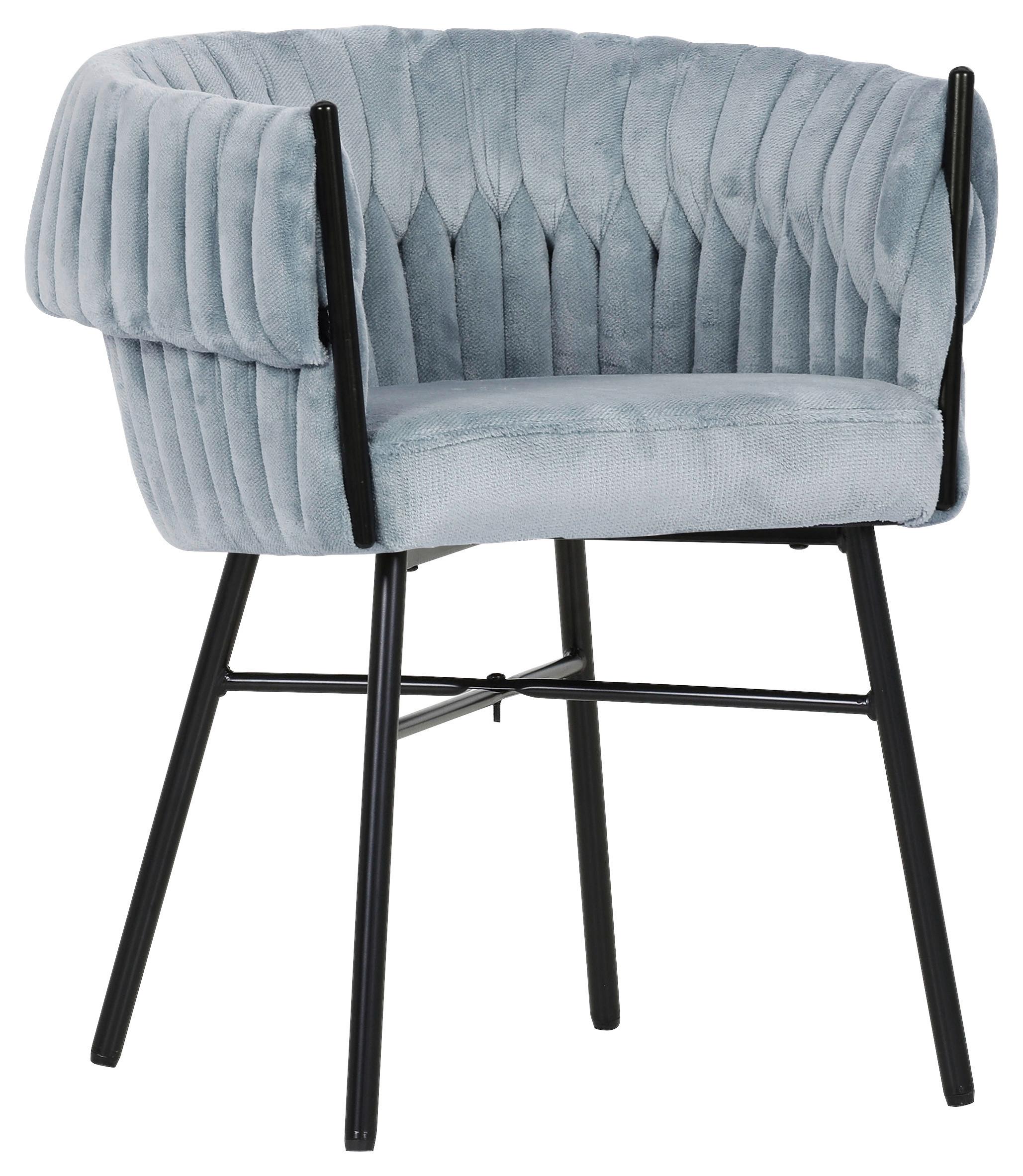 KRZESŁO Z PODŁOKIETNIKAMI TWISTY -BEACH CLUB- - czarny/miętowy, Design, metal/tkanina (65/76/60cm) - Landscape