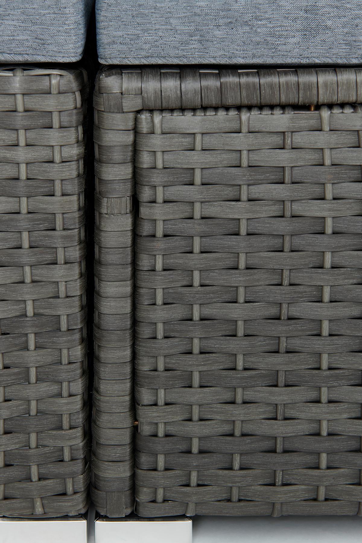 Lounge Garnitura Almeria, Siva, 5-Delni Set - siva, Moderno, kovina/umetna masa