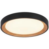 LAMPA SUFITOWA TINA - kolor dębowy/czarny, Trend, tworzywo sztuczne/metal (40/7cm) - Novel