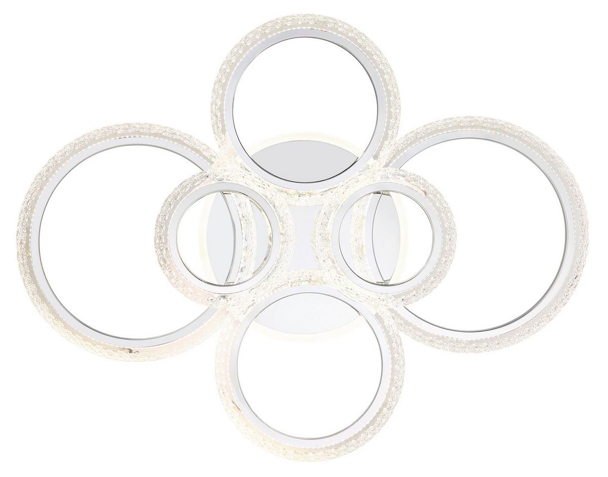 Led-deckenleuchte 67366-48 Salinas - Klar/Chromfarben, Design, Kunststoff/Metall (78/60,5/11,5cm) - Globo