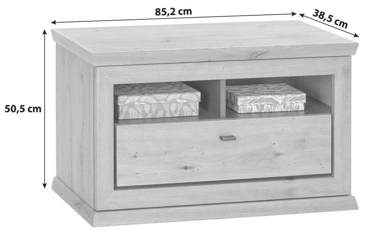 Garderobna Klop Harvey, Hrast, Antracit - barve hrasta/antracit, Trendi, kovina/leseni material (85,2/50,5/38,5cm) - Mömax