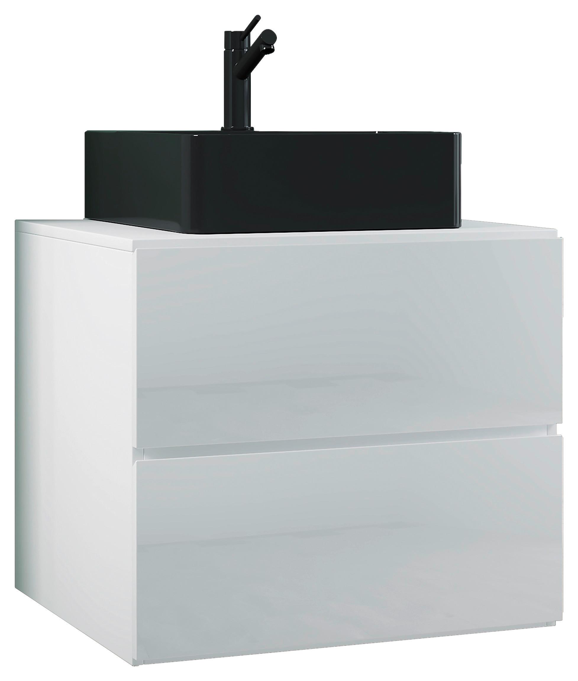 Kombiniran Umivalnik Lendas S, Bela - črna/bela, Moderno, leseni material/keramika (61cm) - MID.YOU