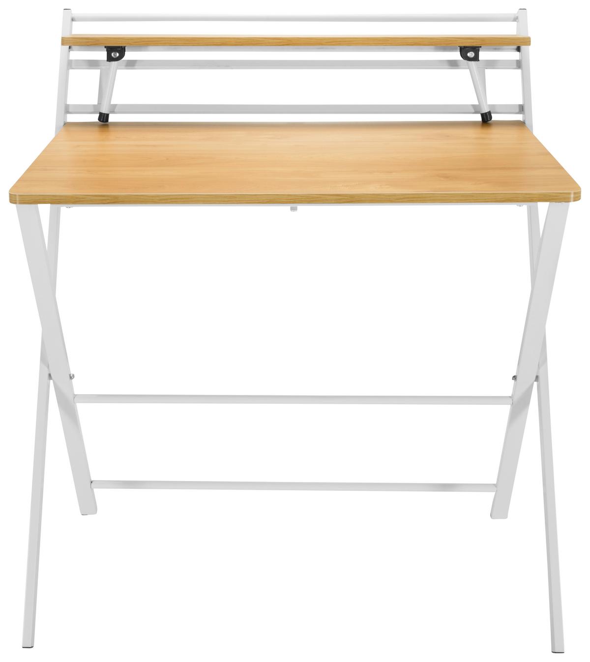 Pisalna Miza Easy Clap, Bela, Barva Hrasta - barve hrasta, Basics, kovina/leseni material (84/60/92cm) - MID.YOU