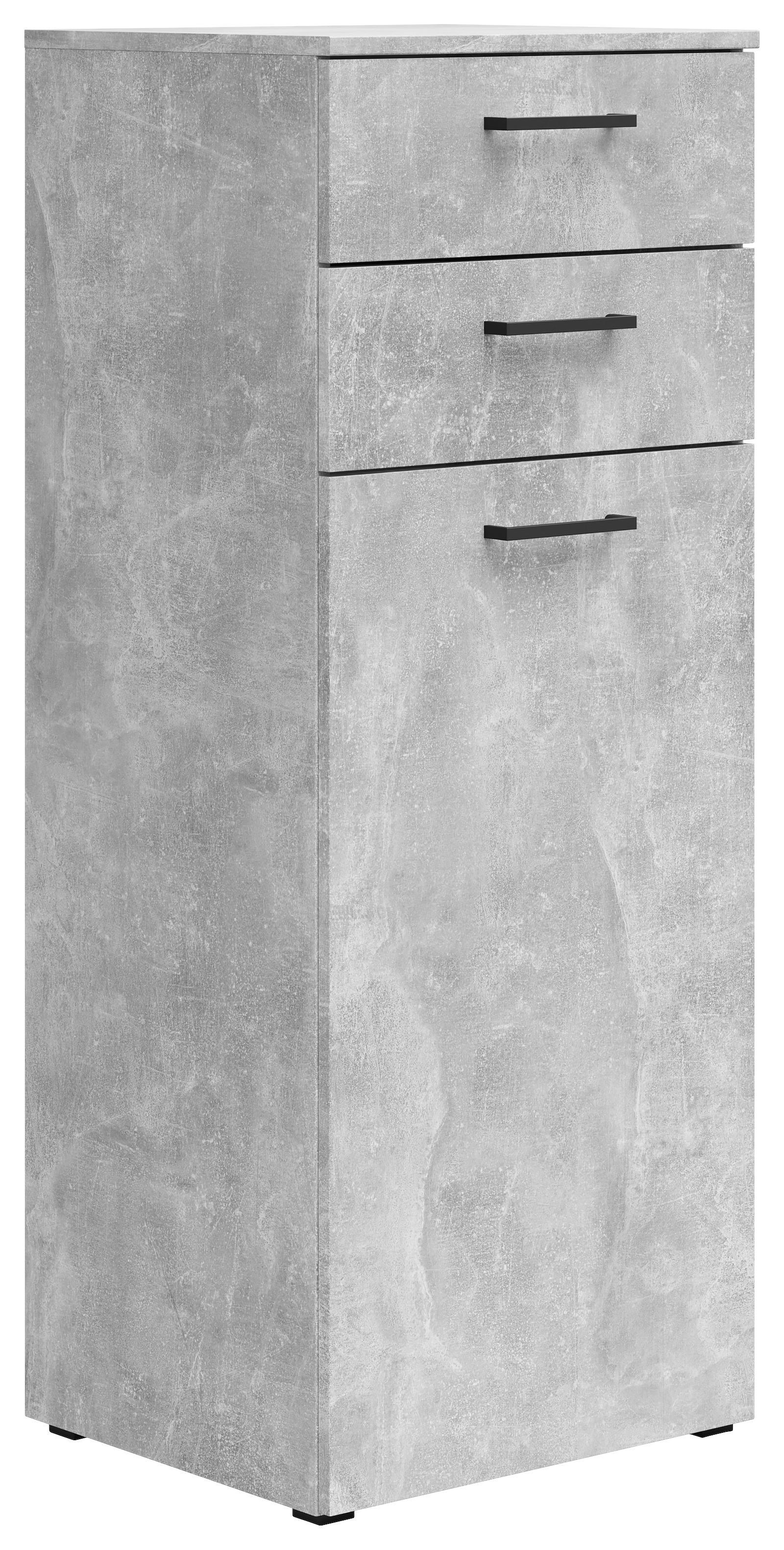 Kommode Multistauraum Betonoptik - Anthrazit/Schwarz, MODERN, Holzwerkstoff/Kunststoff (45/115/40cm) - Mömax