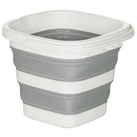 Vedro Clean, zložljiva, 5 l, siva, bela - siva/bela, Basics, umetna masa (23/20/23cm) - MID.YOU