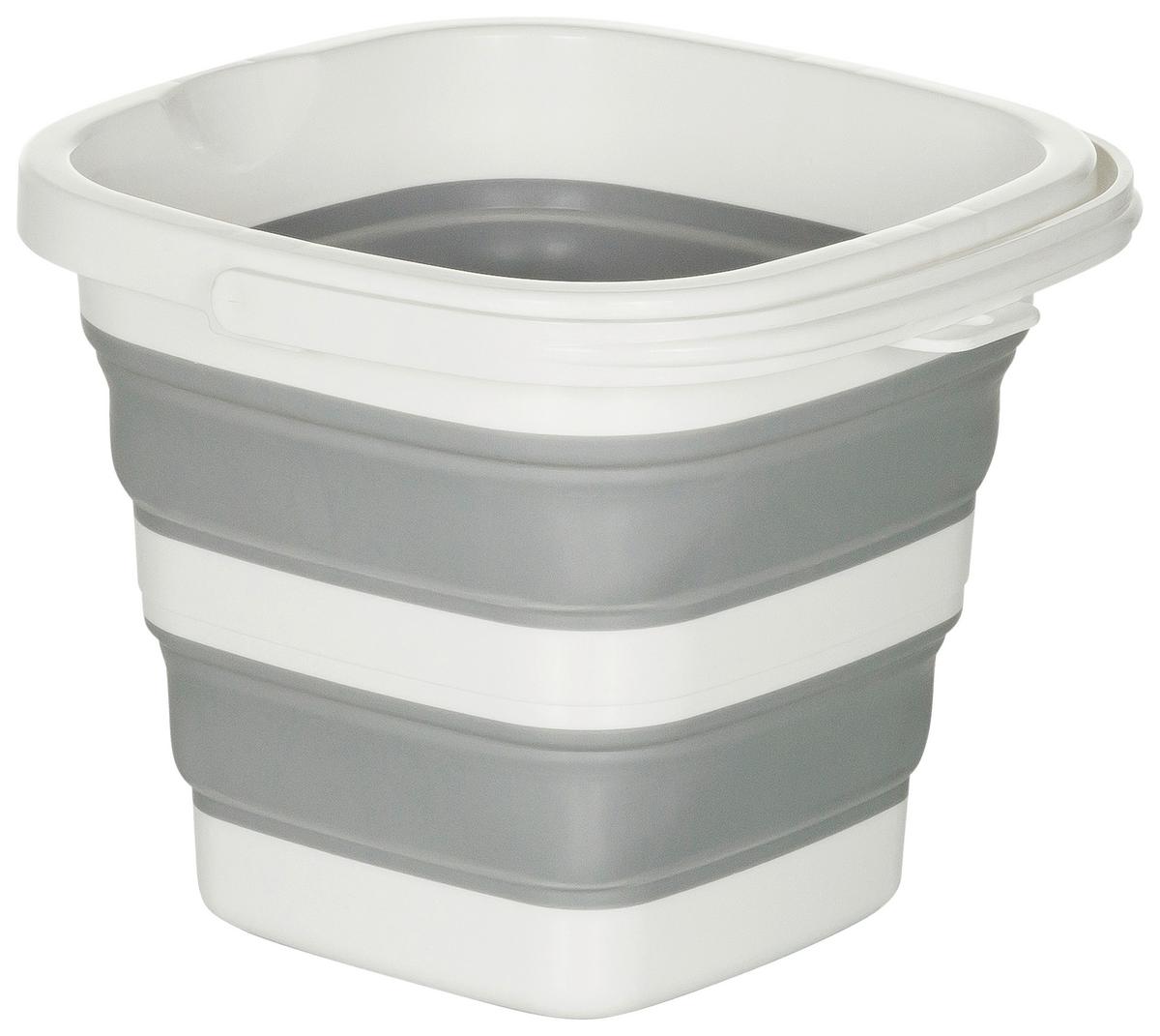 Vedro Clean, zložljiva, 5 l, siva, bela - siva/bela, Basics, umetna masa (23/20/23cm) - MID.YOU