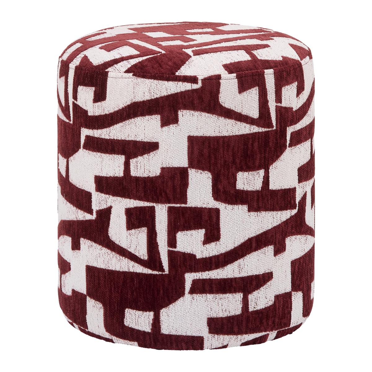 Hocker Marie Weiß/Rotbraun - Rotbraun/Weiß, LIFESTYLE, Holzwerkstoff/Textil (35/40/35cm) - Mömax
