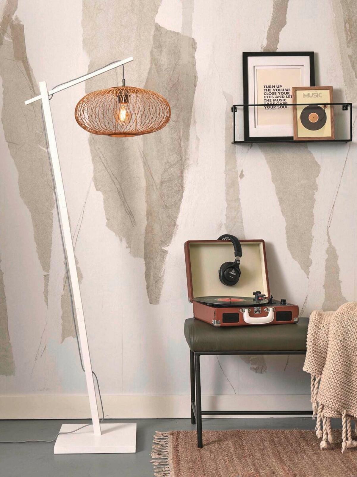 Stoječa Svetilka Cango, Bela, Naravna Barva - bela/naravne barve, Trend (150/40/62cm) - Good & Mojo