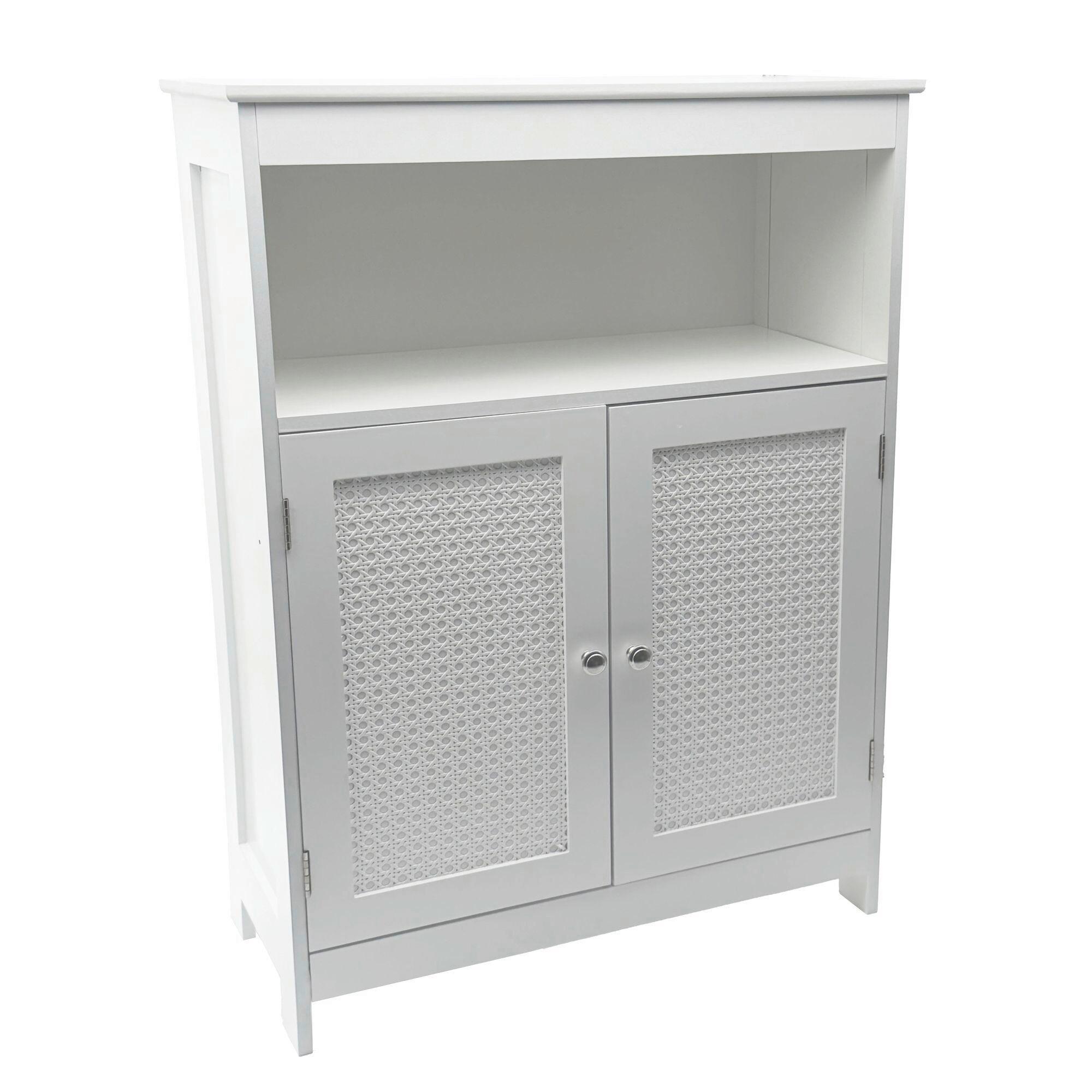 Midischrank Wl7.765 - Weiss/Silberfarben, Design, Holzwerkstoff/Metall (60/80/28cm) - Livetastic