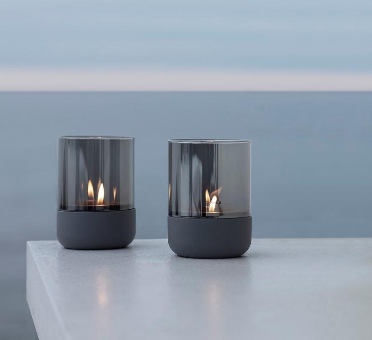 LATARENKA 66189 BLOMUS - ciemnoszary, Design, kamień/szkło (10/14cm) - Blomus