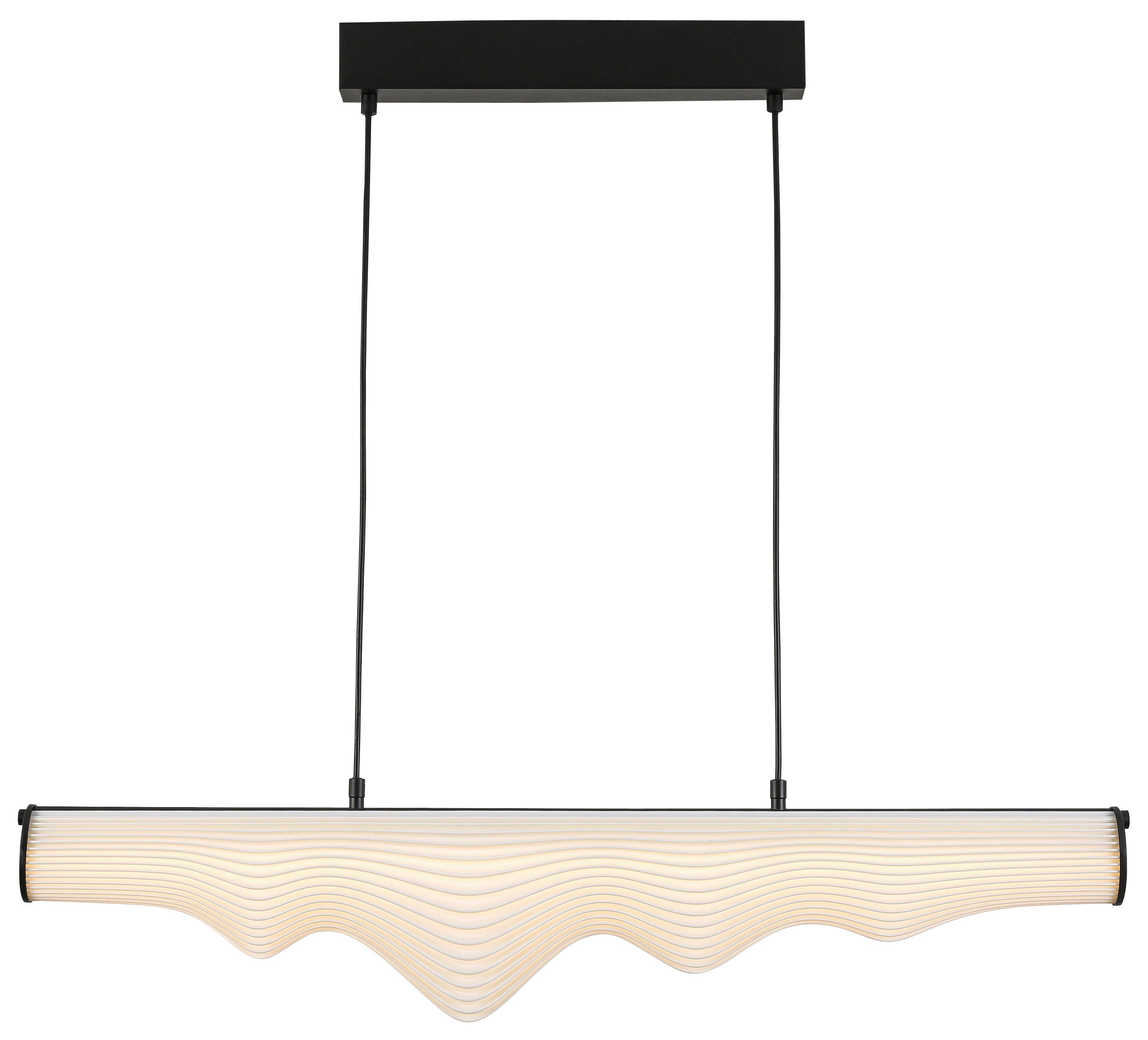 LED-Hängeleuchte Laseri Schwarz/Weiß max. 21 Watt - Schwarz/Weiß, KONVENTIONELL, Kunststoff/Metall (90/6,5/120cm) - Mömax