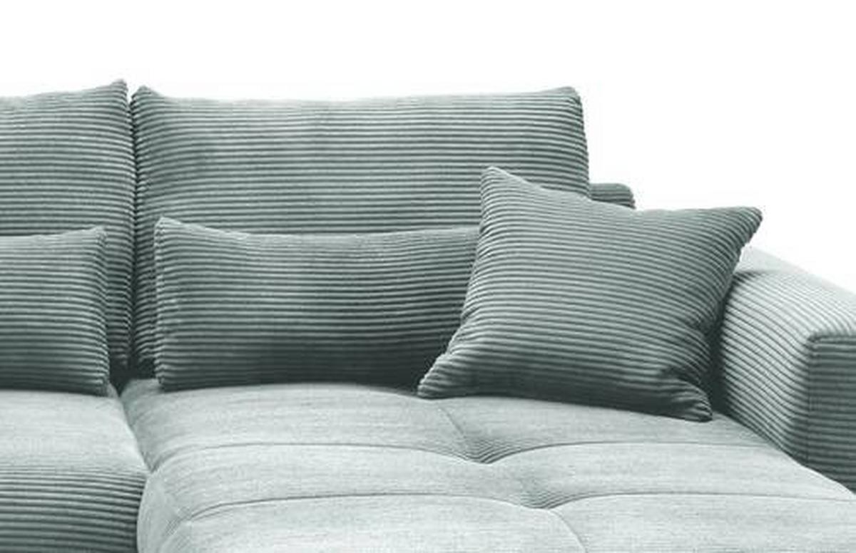 Wohnlandschaft Frederico Hellblau Cord - Chromfarben/Hellblau, MODERN, Holz/Textil (302/188cm) - MID.YOU