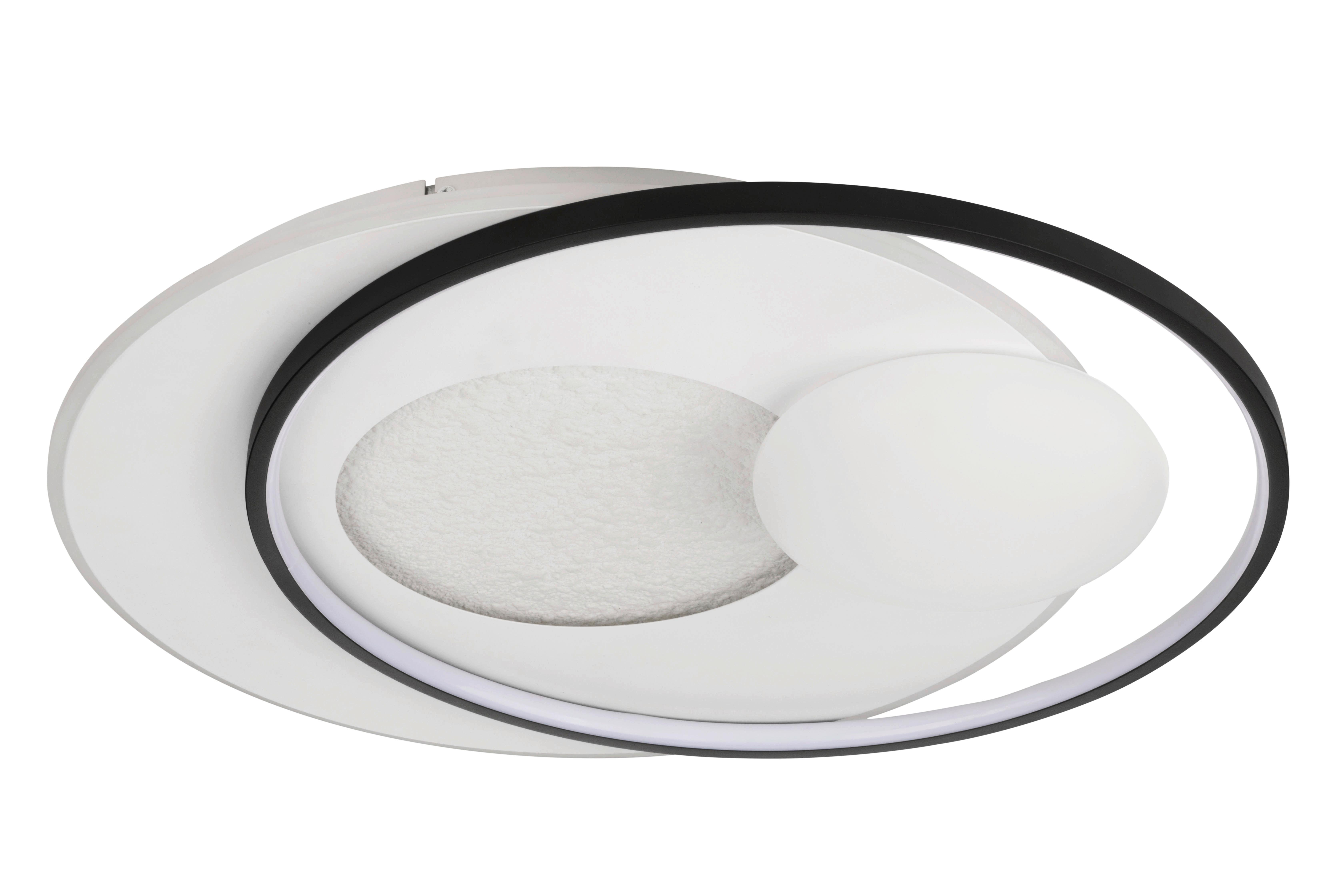 LAMPA SUFITOWA LED LAREDO - czarny/biały, Basics, tworzywo sztuczne/metal (58/50/10,5cm) - Novel