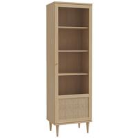Vitrine Calasetta Eichefarben/Beige - Eichefarben/Beige, Natur, Glas/Holzwerkstoff (60,4/198,5/41,4cm) - Premium Living