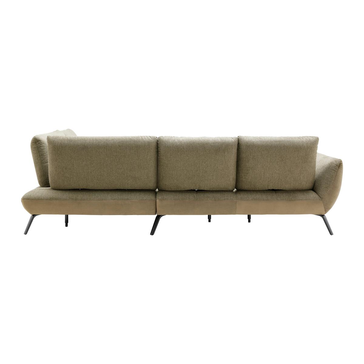 Wohnlandschaft Trendy Olivgrün - Schwarz/Olivgrün, MODERN, Holzwerkstoff/Textil (310/250cm) - Based