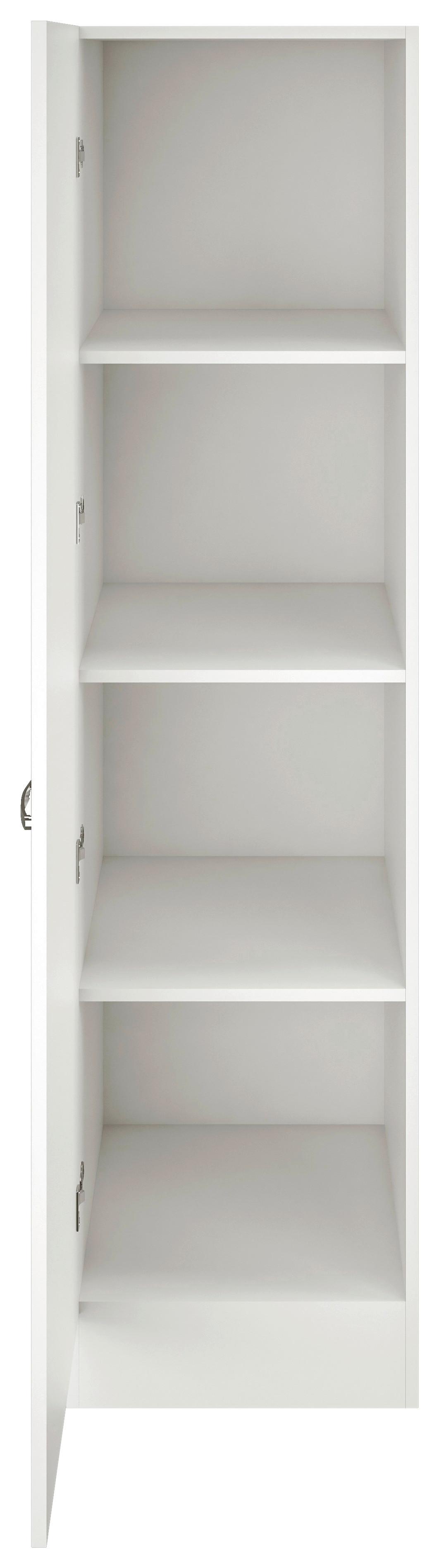 GESCHIRRSCHRANK ALBA GE 50 - Edelstahlfarben/Weiß Hochglanz, MODERN, Holzwerkstoff/Metall (50/200/57cm) - FlexWell