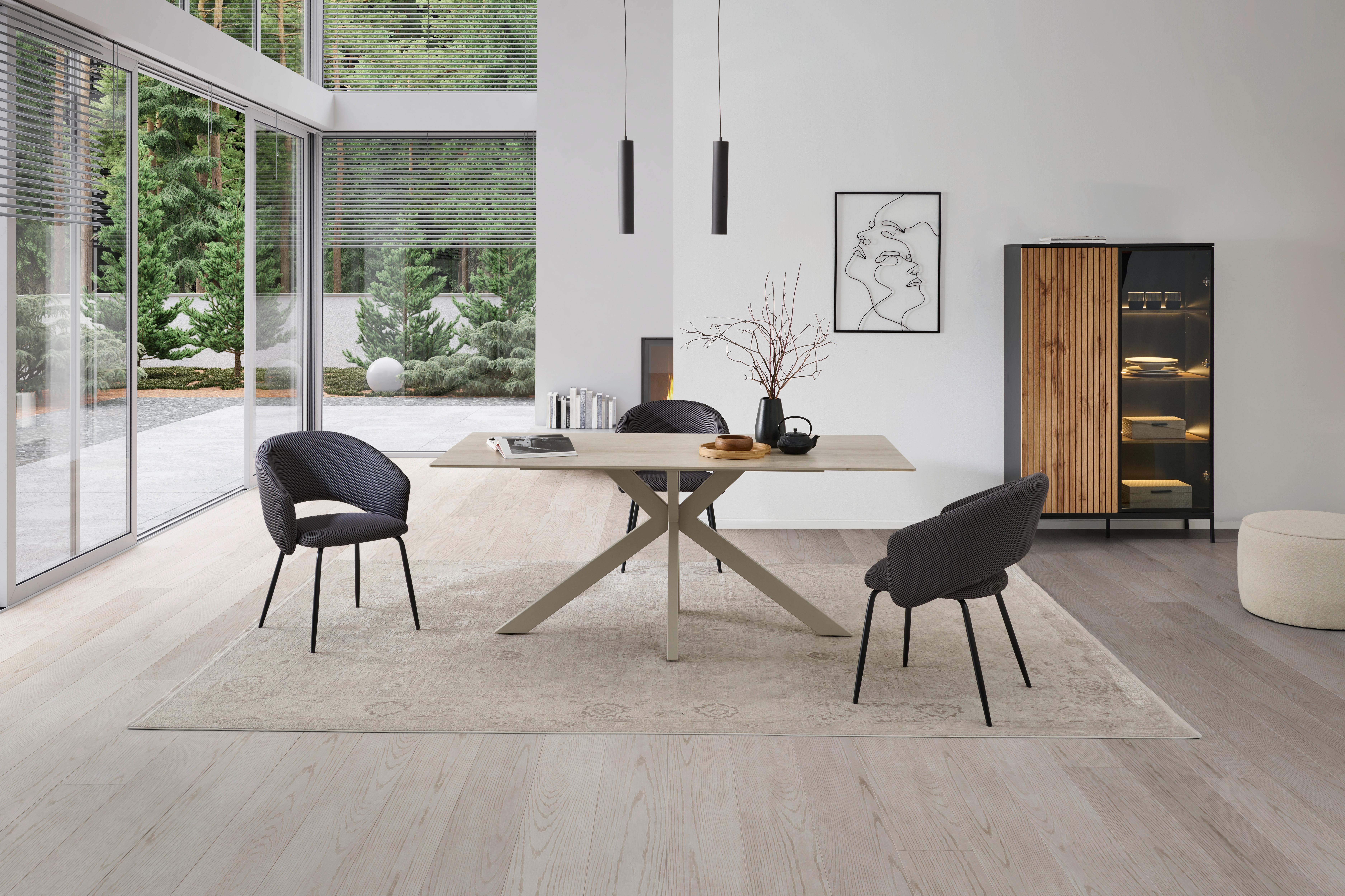 Jedilna Miza Logan, Bež, 180x90 - bež, Konvencionalno, kovina/keramika (180/76/90cm) - MID.YOU