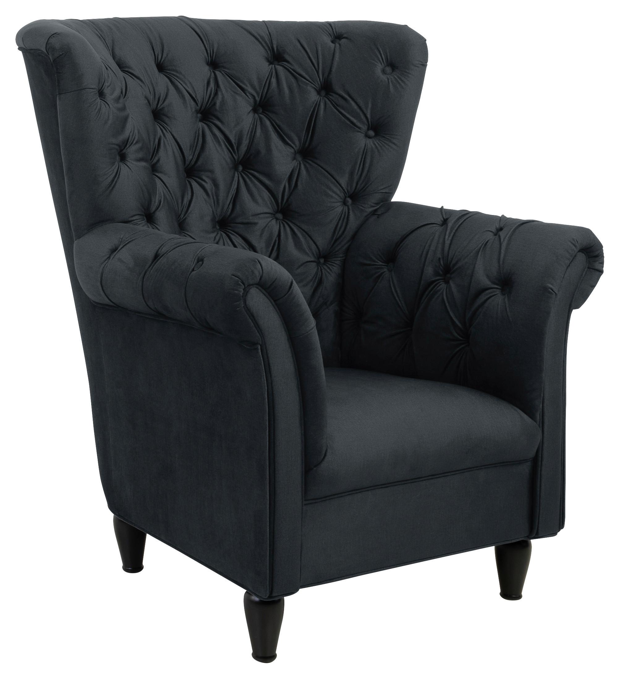 Fotelj Cupido, Antracit - črna/antracit, Design, tekstil/les (96/112/86cm) - MID.YOU