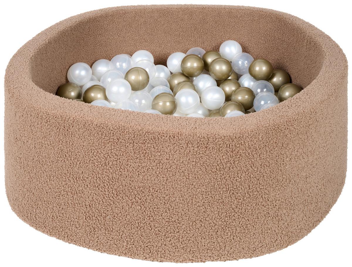 SUCHY BASEN Z KULKAMI BPW01-BALL - cappuccino/kolor złoty, Basics, tworzywo sztuczne/tkanina (90/30cm) - My Baby Lou