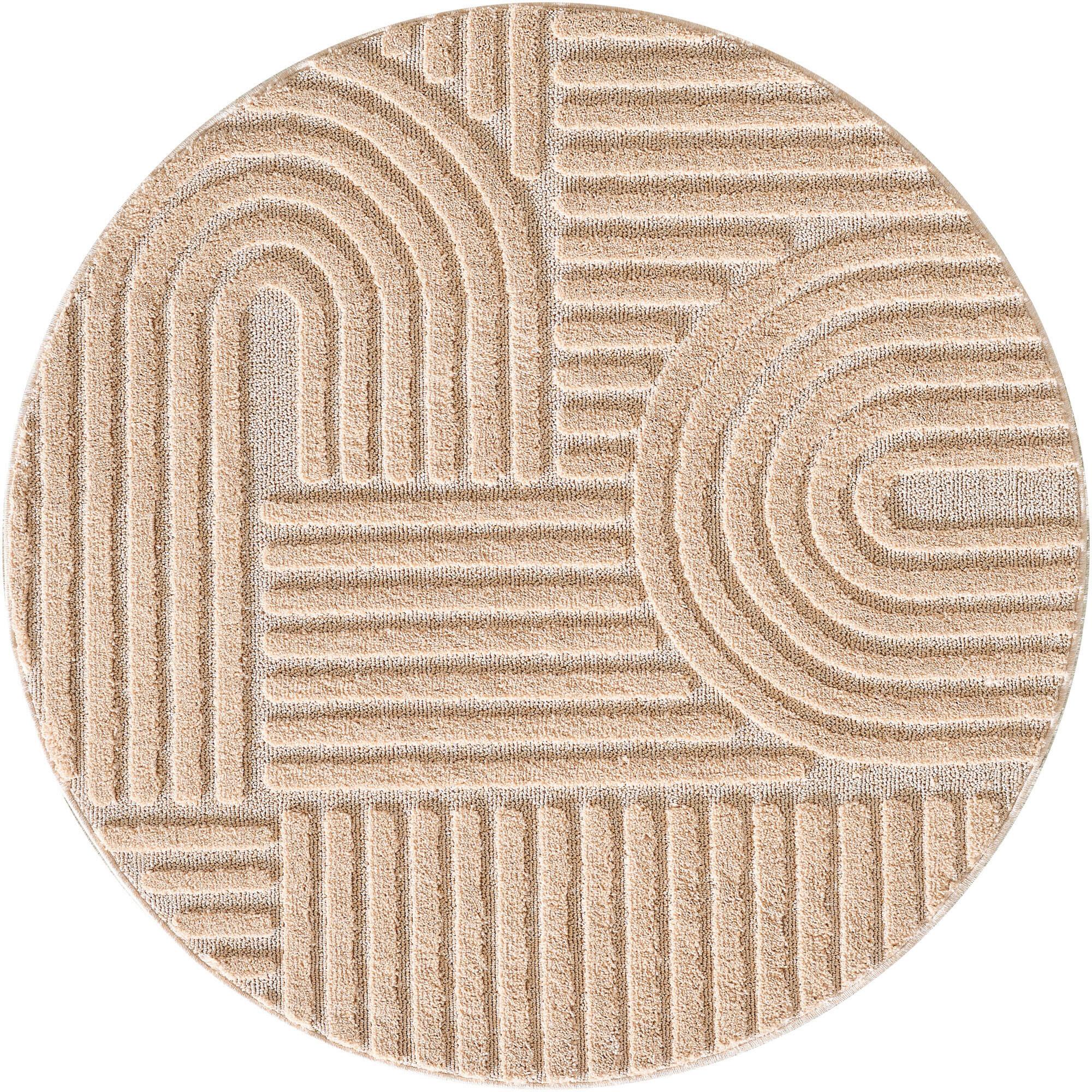 Hochflorteppich Art Rosa Ø ca. 80cm - Rosa, Basics, Textil (80cm) - Novel