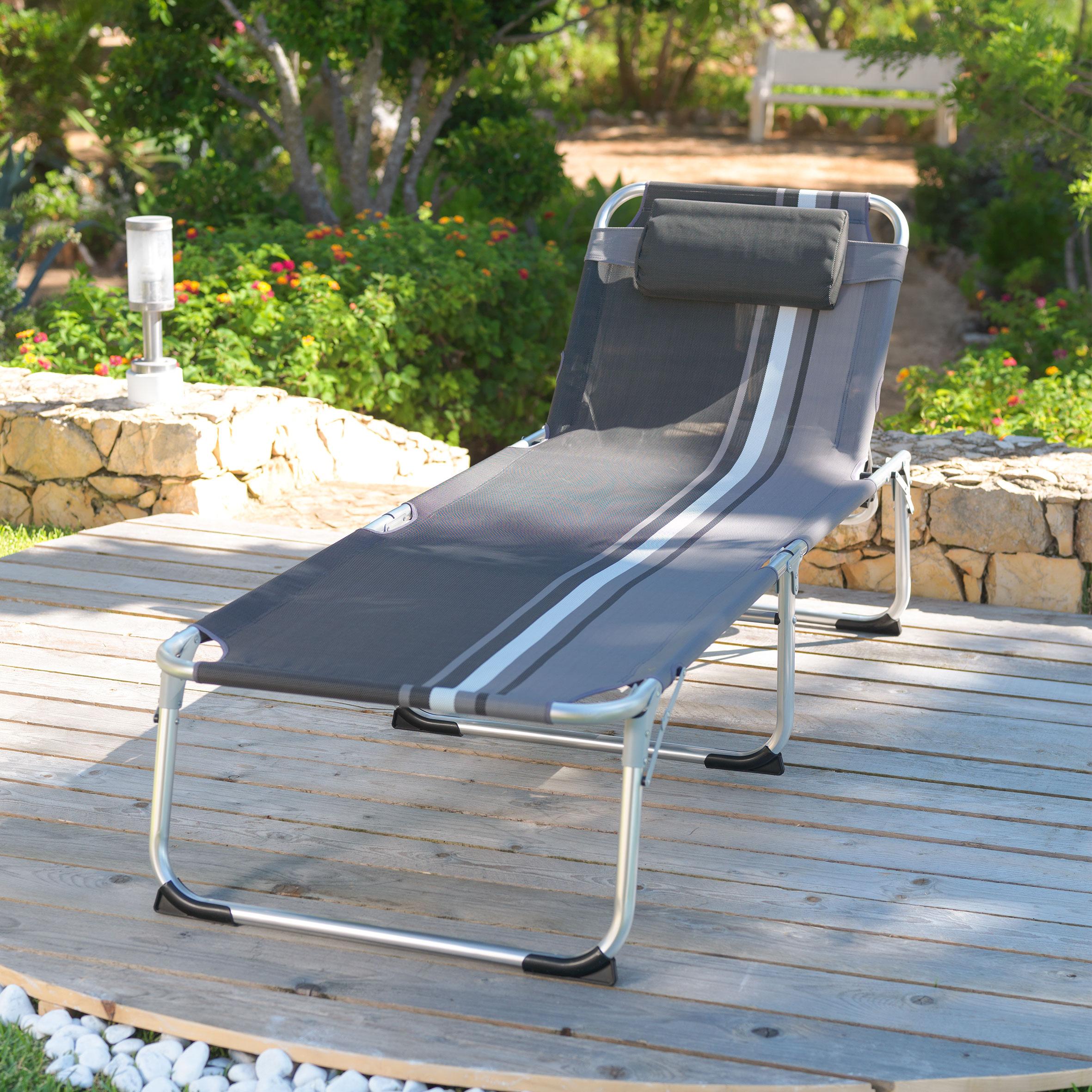 Sonnenliege Londa in Dunkelgrau - Dunkelgrau, MODERN, Kunststoff/Textil (200/37-88/70cm) - Mömax modern living