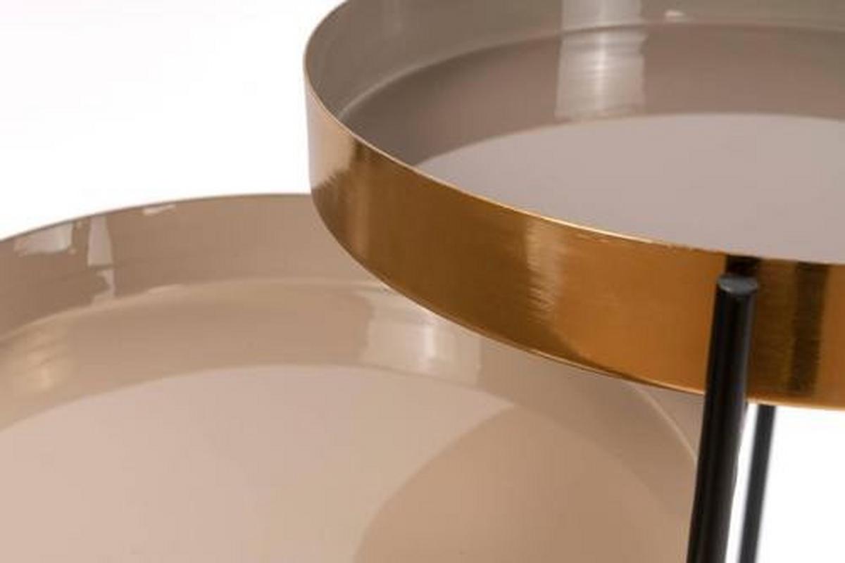 BEISTELLTISCH 85EDJ-CRE - Creme/Schwarz, Basics, Metall (96,5/60,5/30,5cm) - Kayoom