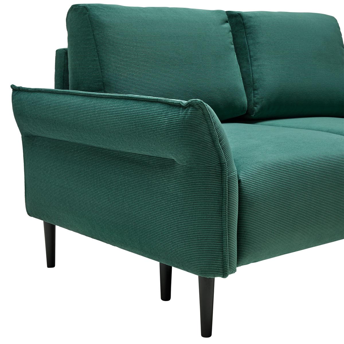 2-Sitzer-Sofa Custom Dunkelgrün - Dunkelgrün/Schwarz, MODERN, Holz/Textil (150/85/92cm) - Mömax