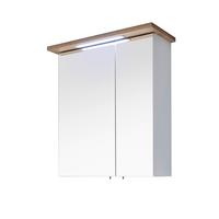 SZAFKA Z LUSTREM NOVENTA - kolor dębowy/biały, Design, materiał drewnopochodny/metal (60/72/20cm) - Xora