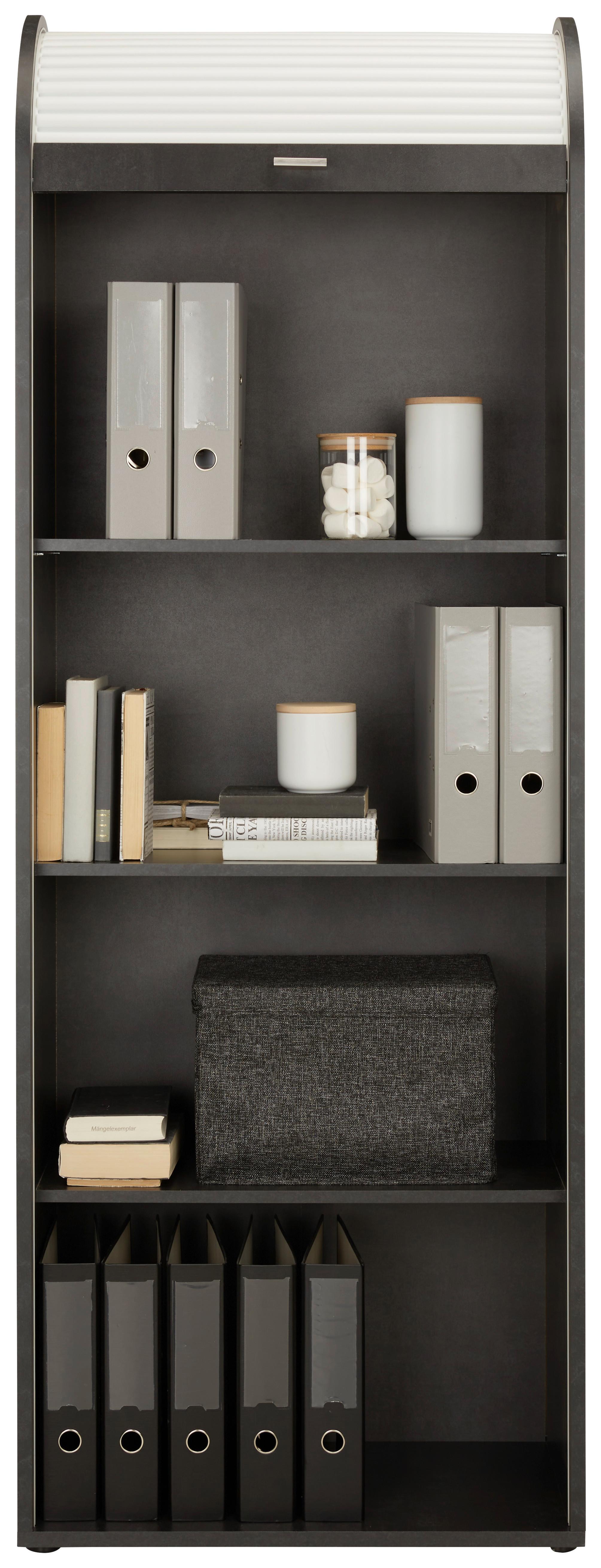 Rolloschrank Mister Office Schwarz/Weiß - Schwarz/Weiß, MODERN, Holzwerkstoff/Kunststoff (69/192/44cm) - Mömax
