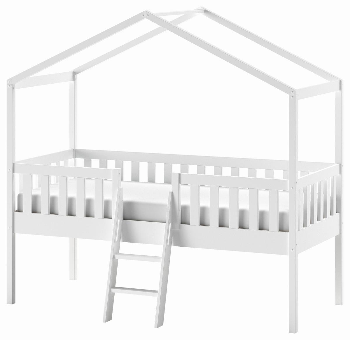 Hausbett DALLAS Weiß ca. 90x200 cm - Weiß, Natur, Holz (90/200cm) - Vipack